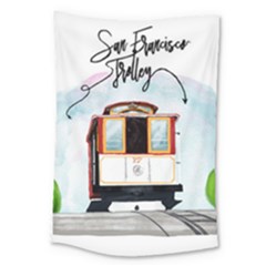 San Francisco Trolley California Bear Large Tapestry by Bigfootshirtshop