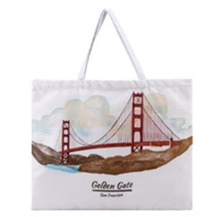 San Francisco Golden Gate Bridge Zipper Large Tote Bag by Bigfootshirtshop