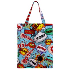 Comic Pattern Zipper Classic Tote Bag by Bigfootshirtshop