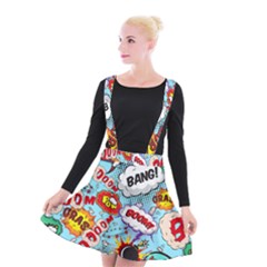 Comic Pattern Suspender Skater Skirt by Bigfootshirtshop