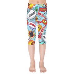 Comic Pattern Kids  Capri Leggings  by Bigfootshirtshop