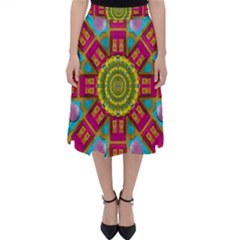 Sunny And Bohemian Sun Shines In Colors Folding Skater Skirt by pepitasart