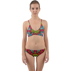 Sunny And Bohemian Sun Shines In Colors Wrap Around Bikini Set by pepitasart