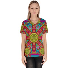 Sunny And Bohemian Sun Shines In Colors Scrub Top by pepitasart