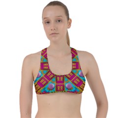 Sunny And Bohemian Sun Shines In Colors Criss Cross Racerback Sports Bra by pepitasart