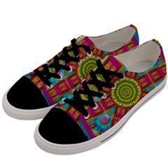 Sunny And Bohemian Sun Shines In Colors Men s Low Top Canvas Sneakers by pepitasart