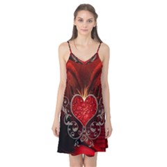 Wonderful Heart With Wings, Decorative Floral Elements Camis Nightgown by FantasyWorld7