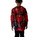 Wonderful Heart With Wings, Decorative Floral Elements Hooded Wind Breaker (Kids) View2