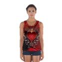 Wonderful Heart With Wings, Decorative Floral Elements Sport Tank Top  View1