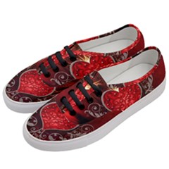 Wonderful Heart With Wings, Decorative Floral Elements Women s Classic Low Top Sneakers by FantasyWorld7