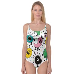 Cute And Fun Monsters Pattern Camisole Leotard  by Bigfootshirtshop