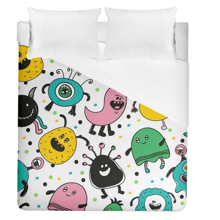 Cute And Fun Monsters Pattern Duvet Cover (Queen Size)