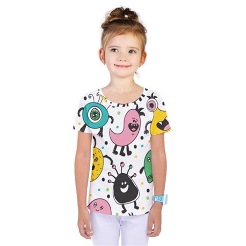 Cute And Fun Monsters Pattern Kids  One Piece Tee by Bigfootshirtshop