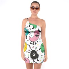 Cute And Fun Monsters Pattern One Soulder Bodycon Dress by Bigfootshirtshop