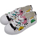 Cute And Fun Monsters Pattern Kids  Low Top Canvas Sneakers View2