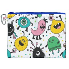 Cute And Fun Monsters Pattern Canvas Cosmetic Bag (xxl) by Bigfootshirtshop