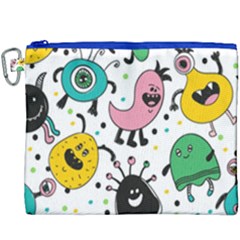 Cute And Fun Monsters Pattern Canvas Cosmetic Bag (xxxl)