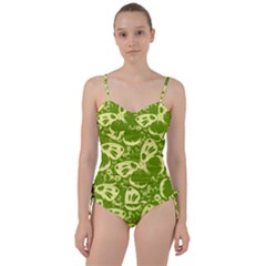 Pale Green Butterflies Pattern Sweetheart Tankini Set by Bigfootshirtshop