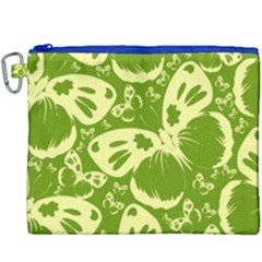 Pale Green Butterflies Pattern Canvas Cosmetic Bag (xxxl) by Bigfootshirtshop