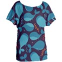 Blue Whale Pattern Women s Oversized Tee View1