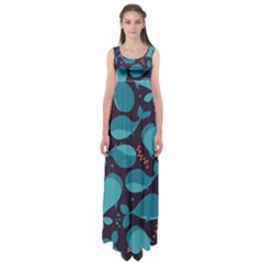 Blue Whale Pattern Empire Waist Maxi Dress by Bigfootshirtshop