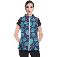 Blue Whale Pattern Women s Puffer Vest by Bigfootshirtshop