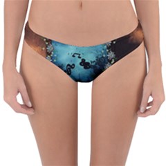 Music, Piano With Birds And Butterflies Reversible Hipster Bikini Bottoms