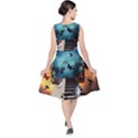 Music, Piano With Birds And Butterflies V-Neck Midi Sleeveless Dress  View2