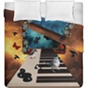 Music, Piano With Birds And Butterflies Duvet Cover Double Side (King Size) View2