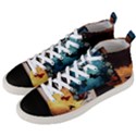 Music, Piano With Birds And Butterflies Men s Mid-Top Canvas Sneakers View2