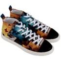 Music, Piano With Birds And Butterflies Men s Mid-Top Canvas Sneakers View3