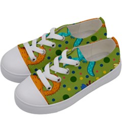 Colorful Dragons Pattern Kids  Low Top Canvas Sneakers by Bigfootshirtshop