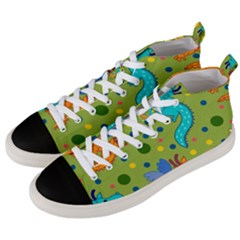 Colorful Dragons Pattern Men s Mid-top Canvas Sneakers