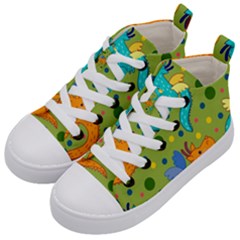 Colorful Dragons Pattern Kid s Mid-top Canvas Sneakers by Bigfootshirtshop