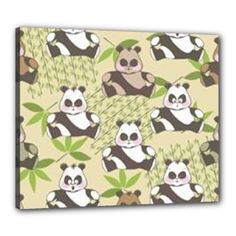 Fun Panda Pattern Canvas 24  X 20  by Bigfootshirtshop