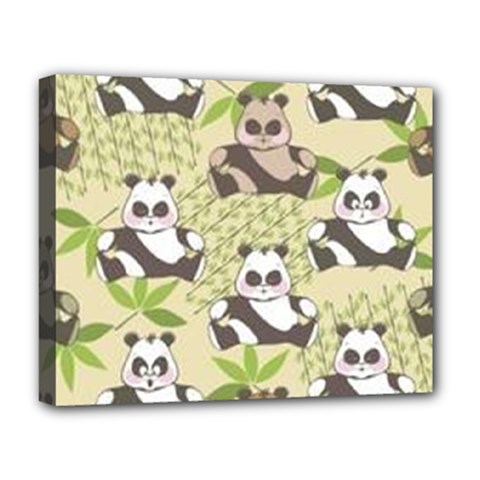 Fun Panda Pattern Deluxe Canvas 20  X 16   by Bigfootshirtshop