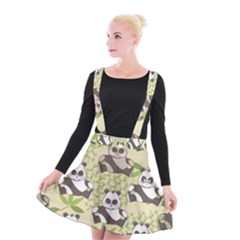 Fun Panda Pattern Suspender Skater Skirt by Bigfootshirtshop