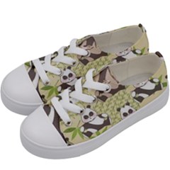 Fun Panda Pattern Kids  Low Top Canvas Sneakers by Bigfootshirtshop