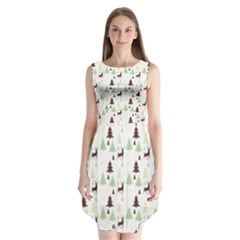 Reindeer Tree Forest Sleeveless Chiffon Dress   by patternstudio