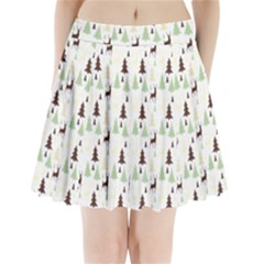 Reindeer Tree Forest Pleated Mini Skirt by patternstudio