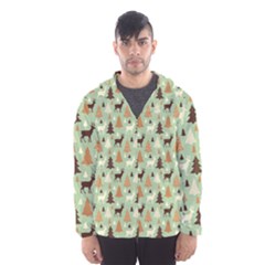 Reindeer Tree Forest Art Hooded Wind Breaker (men) by patternstudio