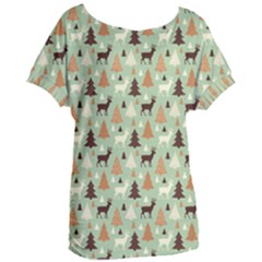 Reindeer Tree Forest Art Women s Oversized Tee by patternstudio