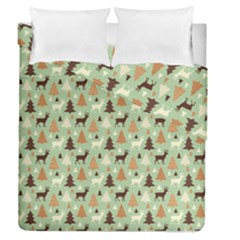 Reindeer Tree Forest Art Duvet Cover Double Side (queen Size) by patternstudio