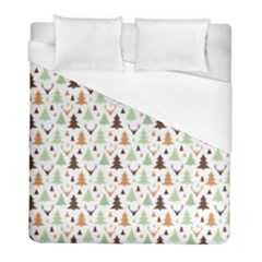 Reindeer Christmas Tree Jungle Art Duvet Cover (full/ Double Size) by patternstudio