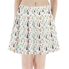 Reindeer Christmas Tree Jungle Art Pleated Mini Skirt by patternstudio