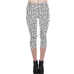 Wavy Intricate Seamless Pattern Design Capri Leggings  by dflcprints