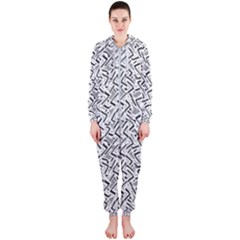 Wavy Intricate Seamless Pattern Design Hooded Jumpsuit (ladies)  by dflcprints