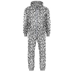 Wavy Intricate Seamless Pattern Design Hooded Jumpsuit (men)  by dflcprints