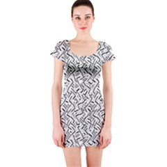 Wavy Intricate Seamless Pattern Design Short Sleeve Bodycon Dress by dflcprints