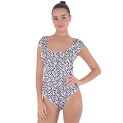 Wavy Intricate Seamless Pattern Design Short Sleeve Leotard  by dflcprints